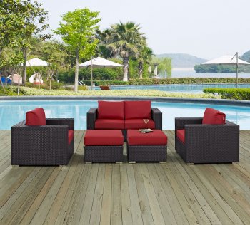 Convene Outdoor Patio Sofa Set 5Pc 2158 Choice of Color - Modway [MWOUT-EEI-2158-Convene]