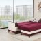 Almira Golf Burgundy Sectional Sofa in Fabric by Casamode