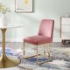 Amplify Dining Chair Set of 2 in Dusty Rose Velvet by Modway