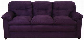 Eggplant Fabric Modern Sofa & Loveseat Set w/Optional Items [PMS-6300-Eggplant]