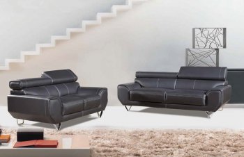 Arianne Sofa in Dark Brown Leather Match w/Optional Items [ADS-Arianne]