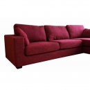 Twill Fabric Sectional Sofa in Burgundy