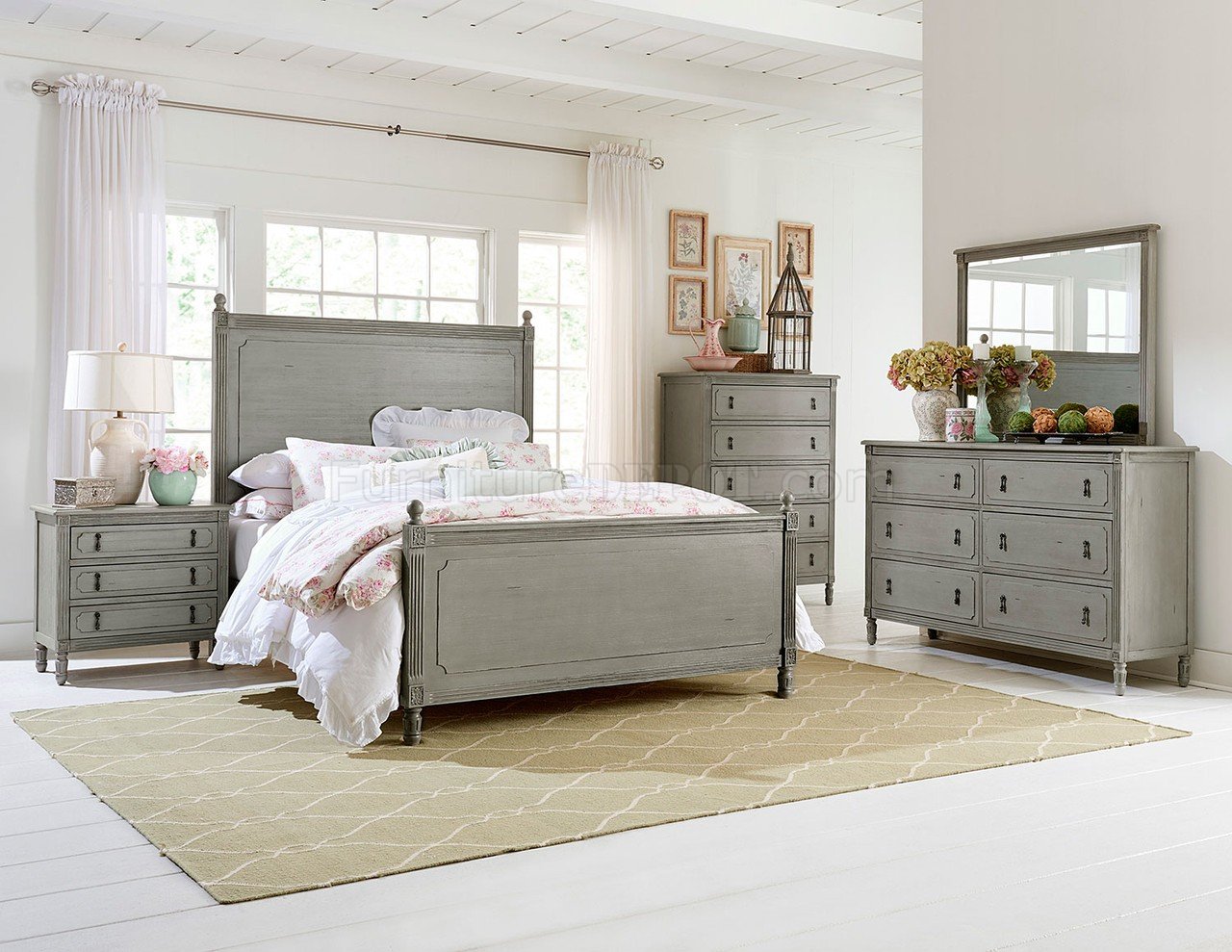 Aviana Bedroom 5Pc Set 1977-1 in Grey by Homelegance w/Options