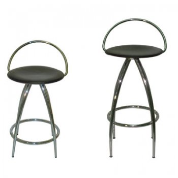 Black Leather Match Modern Bar Stool [BTBA-ALP]