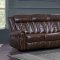 U2101B Motion Sofa Chocolate Bonded Leather by Global w/Options