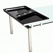 8151 Clear Glass Cocktail Table by Chintaly w/Motion Tray