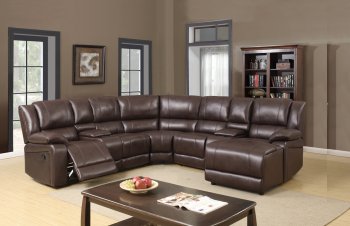 U96180 Motion Sectional Sofa in Brown Bonded Leather by Global [GFSS-U96180-SEC]