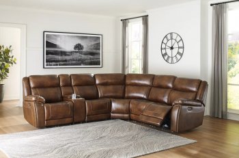 Trambley Power Motion Sectional Sofa U10200 in Walnut by Ashley [SFASS-U10200 Trambley Walnut]