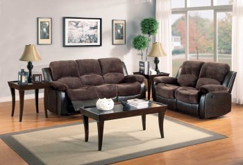 Cranley Motion Sofa 9700FCP in Chocolate Fabric by Homelegance [HES-9700FCP Cranley]