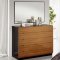 Two-Tone Natural Oak & Black High Gloss Finish Modern Bedroom