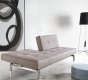 Splitback Sofa Bed in Gray w/Steel Legs by Innovation w/Options