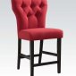 Effie Counter Height Chair Set of 2 in Red Fabric by Acme