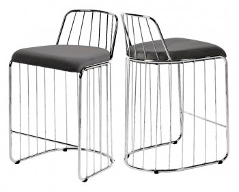 Gio Counter Height Stools 760 Set of 2 in Grey by Meridian [MRDC-760Grey Gio]