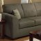 Olive Microfiber Casual Modern Sectional Sofa with Wooden Legs