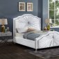 Rosie Upholstered Bed in White Velvet Fabric by Meridian