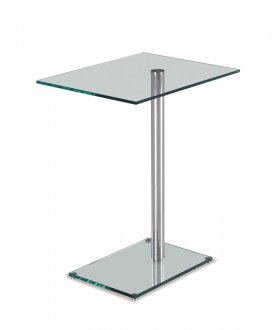 Clear Glass Top & Metal Leg Modern End Table