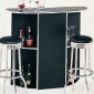 Black Modern Bar Unit w/Chrome Accents & Shelves