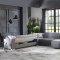 Cream Leatherette Modern Sectional Sofa w/Optional Ottoman