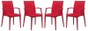 Weave Set of 4 Indoor/Outdoor Chairs MCA19R in Red by LeisureMod