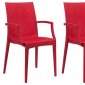 Weave Set of 4 Indoor/Outdoor Chairs MCA19R in Red by LeisureMod