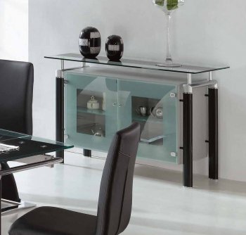 D108 Buffet w/Glass Top & Black Legs [EGBU-D108]