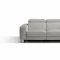 Augusto Power Reclining Sofa in Light Grey Leather by Whiteline