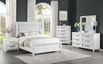 Marielle Bedroom Set 5Pc 224841 in Distressed White by Coaster [CRBS-224841 Marielle]