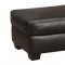 Black Full Italian Leather Classic 4Pc Sofa Set w/Wooden Legs