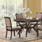 Rich Cappuccino Finish Modern Rounded Square Top 5 Pc Dining Set