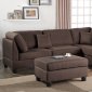 F7608 Sectional Sofa in Chocolate Fabric by Boss w/Ottoman