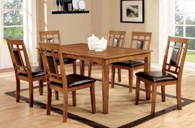 Freeman I CM3502T 7Pc Dining Set in Light Oak