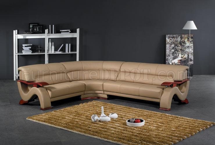 2033 cappuccino leather sectional sofa