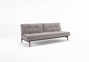 Splitback Sofa Bed in Gray w/Wooden Legs by Innovation w/Options [INSB-Splitback-Wood-521]