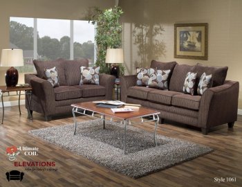 Chocolate Fabric Modern Loveseat & Sofa Set w/Options [CHFS-V3-1061 Alfred]