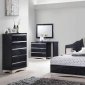 Alessandro 205021 Bedroom Set 5Pc in Glossy Black by Coaster