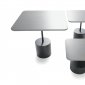Light Grey Finish Modern Square Coffee Table Set w/Metal Base