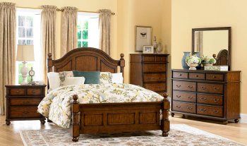 Langston Bedroom 1746 in Cherry by Homelegance w/Options [HEBS-1746 Langston]