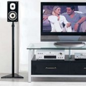 Black Color Modern TV Stand With Glass Top