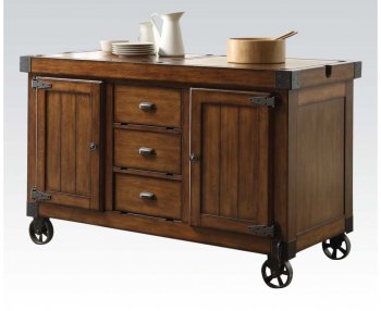 Kabili 98186 Kitchen Cart in Tobacco by Acme [AMKC-98186-Kabili]