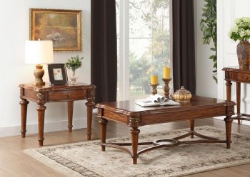 Barbary Coffee & 2 End Table Set 3618-30 in Cherry - Homelegance [HECT-3618-30-Barbary]