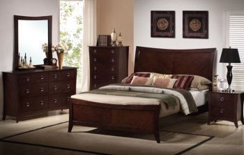 Espresso Finish Modern Bedroom w/Oversized Headboard [PXBS-9172]