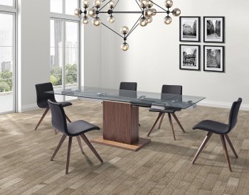 Pilastro 5pc Dining Set in Walnut by Whiteline Imports w/Options [WLDS-Pilastro]