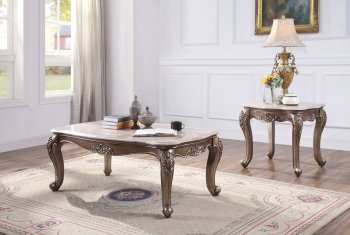 Jayceon Coffee Table 84865 Marble & Champagne by Acme w/Options [AMCT-84865 Jayceon]