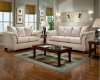 Cream Fabric Modern Loveseat & Sofa Set w/Options