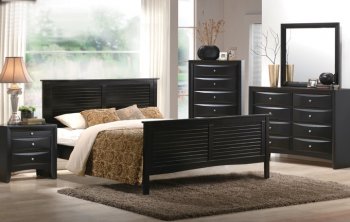 Dark Espresso Finish Contemporary Panel Bed w/Optional Casegoods [PXBS-F9156]