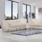 Margo Sofa 622 in Cream Velvet Fabric by Meridian w/Options