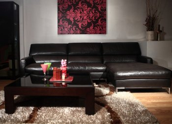 Spec Sectional Sofa by Beverly Hills in Dark Brown Full Leather [BHSS-Spec]