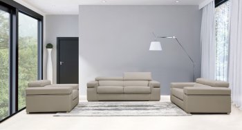 Atlantis Sofa 3Pc Set in Light Grey Bonded Leather by VIG [VGS-Atlantis 8020 Light Grey]