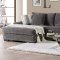 Sigge Sectional Sofa SM9109 in Charcoal Fabric w/Options