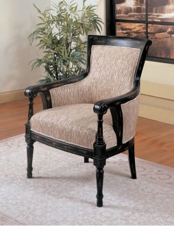 Black Rub Finish Contemporary Stylish Accent Chair